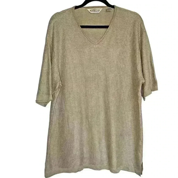Vintage Genelli Sz XL 100%‎ Silk Knit Shirt - Picture 1 of 11